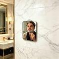 thumbnail image 6 of Linnome Anti Fog Wall Mirror Punch Free Shatterproof Vanity Makeup Mirror Waterproof Fog Resistant Bathroom Mirror for Bathroom Decor, 6 of 8