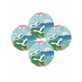 thumbnail image 7 of 15 Inch Round Placemats Set of 4, Teal Blue Mountain Non Slip Heat Insulation PP Table Mats, Farmhouse Cherry Blossoms Cranes Washable Place Mats for Kitchen Dining Party Table Decor, 7 of 7