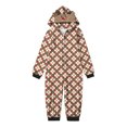 thumbnail image 3 of Odeerbi Christmas Onesie Pajamas for Family Holiday Sleep Jumpsuit Long Sleeve Family Christmas Pajamas Matching Sets Toddler Fashion Lattice Print Plush Jumpsuit Sleepwear PJs Set Beige, 3 of 5