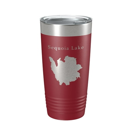 

Sequoia Lake Map Tumbler Travel Mug Insulated Laser Engraved Coffee Cup California 20 oz Maroon