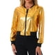 thumbnail image 1 of Chaqueta bomber corta con cremallera metálica y cuello de pie para mujer INSPIRE CHIC, tamaño L, 1 of 6