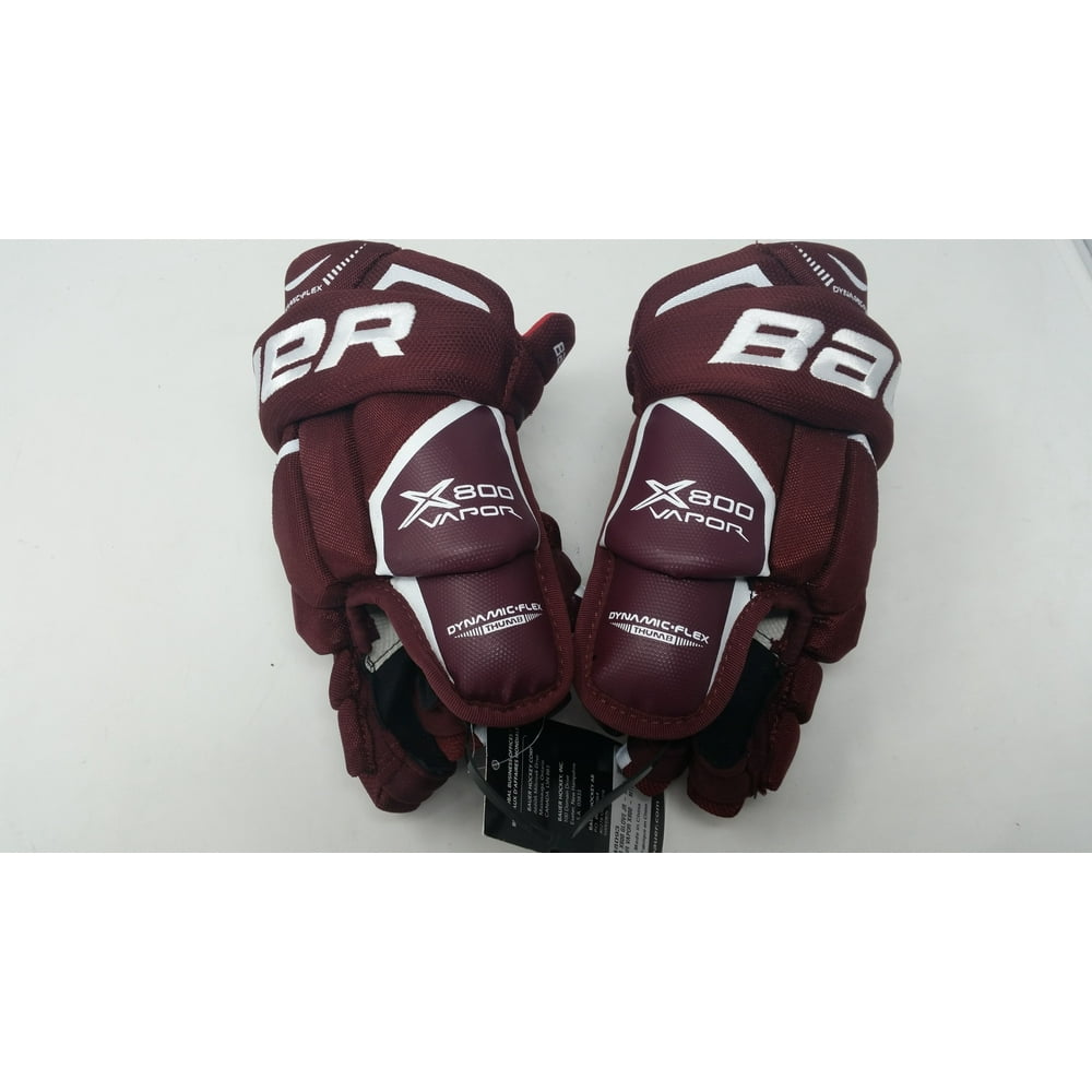 New Bauer X800 Vapor 1048093 Maroon/White Hockey Gloves Junior 11