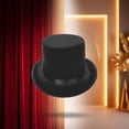 thumbnail image 6 of Roll Brims Tall Top Hat for Adult Bowlers Hat Magicians Hat Halloween Party Hat Cosplay Costume Stage Show Headwear Black, 6 of 6