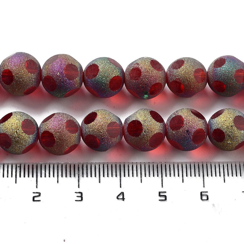 Electroplate Glass Beads Strands Round FireBrick 10mm Hole: 1.2mm about 60pcs/strand 24.02''(61cm)