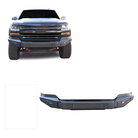 Black Horse AFBSI17BU Matte Black Armour II Full Width Front Modular Bumper for 2016-2019 Chevy Silverado 1500