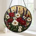 thumbnail image 3 of Wildflower Meadow Stained Glass Sun Catcher, Botanical Garden Window Hanging, Gift for Mom or Grandma, 3 of 4