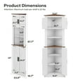 thumbnail image 2 of LAUSAINT HOME 67.7'' Tall Corner Cabinet, Corner Storage Cabinet with Barn Door Design & Adjustable Shelves, White, 2 of 7