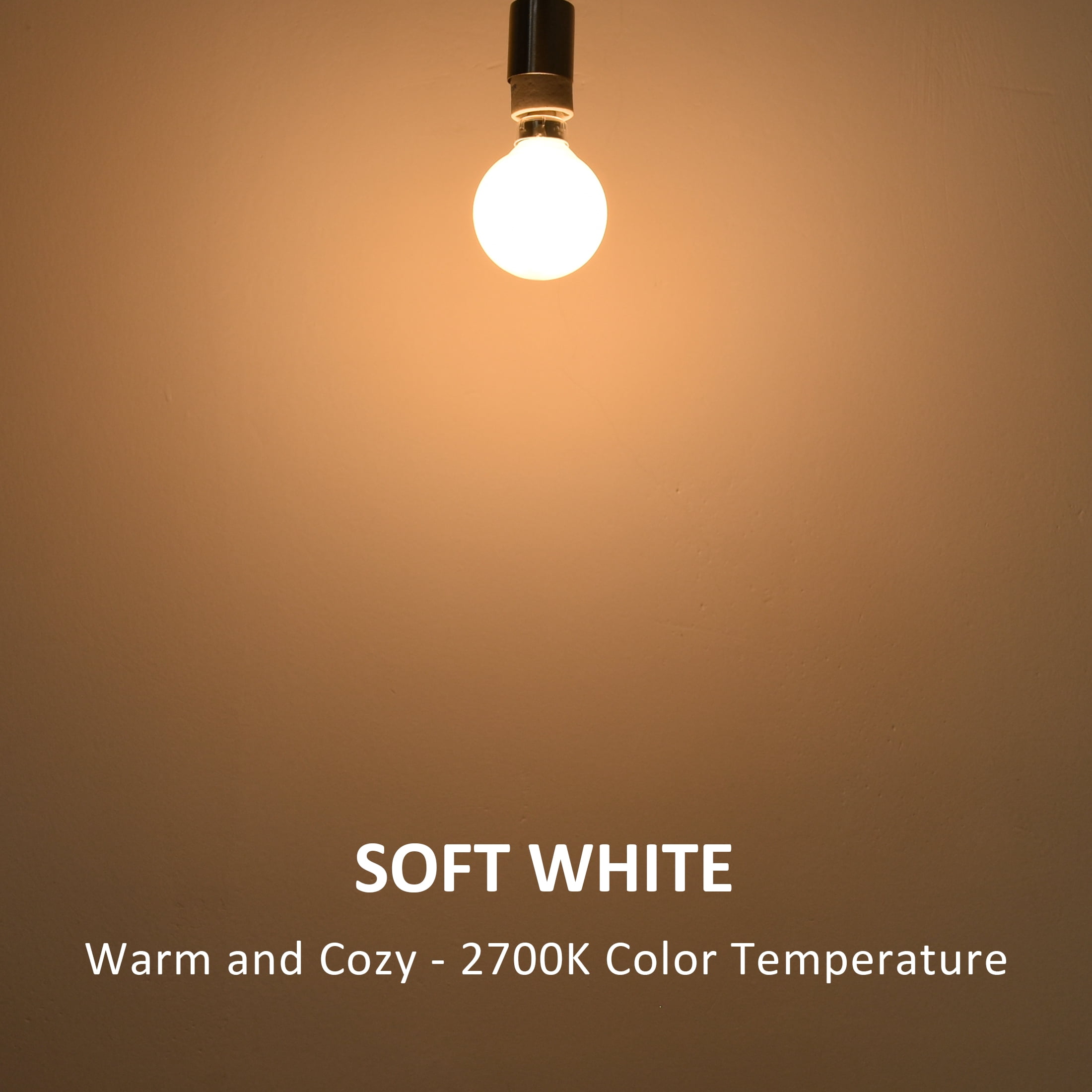 Great Value G16.5 Decorative LED Light Bulb, 3.5-Watt (40W Equivalent) Softwhite, Dimmable, E12 Base (2 Pack)