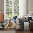 thumbnail image 6 of Bebejan English Manor 5 Piece Comforter Set, King, Blue, 100% Cotton Sateen, Reversible, All Season, Cozy Comfort, 6 of 11