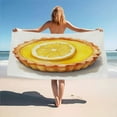 thumbnail image 2 of Lemon Tart Illustration Beach Towel Soft Absorbent Large Bath Towel For Swimming Pool Travel Spa Sport Gym, 2 of 5