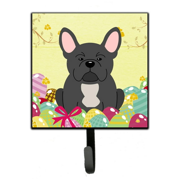 Carolines Treasures BB6014SH4 Easter Eggs French Bulldog Black Leash or Key Holder 7Hx4.25W multicolor