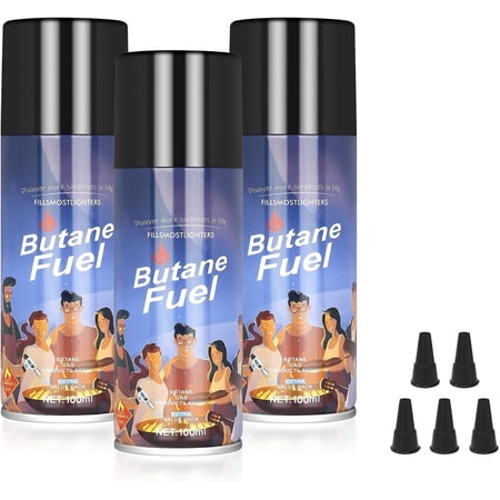 Premium Butane Refill with 0 Impurities, Quality Fuel for Jet Flame Lighters and Torches, 1.9oz (100ml), 3 Pack