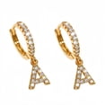 thumbnail image 2 of 14K Gold Plated Initial Hoop Earring,Hypoallergenic Earrings Birthday Gifts, 2 of 8