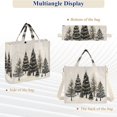 thumbnail image 6 of FORMRS Womens Corduroy Tote Bag Crossbody Shoulder Handbag with Pocket, Hand Drawn Christmas Trees, 6 of 7