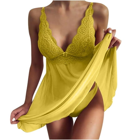 

VerPetridure Sexy Lingerie for Women Naughty Plus Size Women Sexy Tops Shorts Lace Bowknot Nightdress Camisole Pajamas Underwear Set