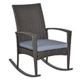 thumbnail image 1 of Outdoor PE Rattan Rocking Chair, Garden Glider Rocking Chair, Wicker Patio Chair Set with Armrest and Cushion, Grey, 1 of 7
