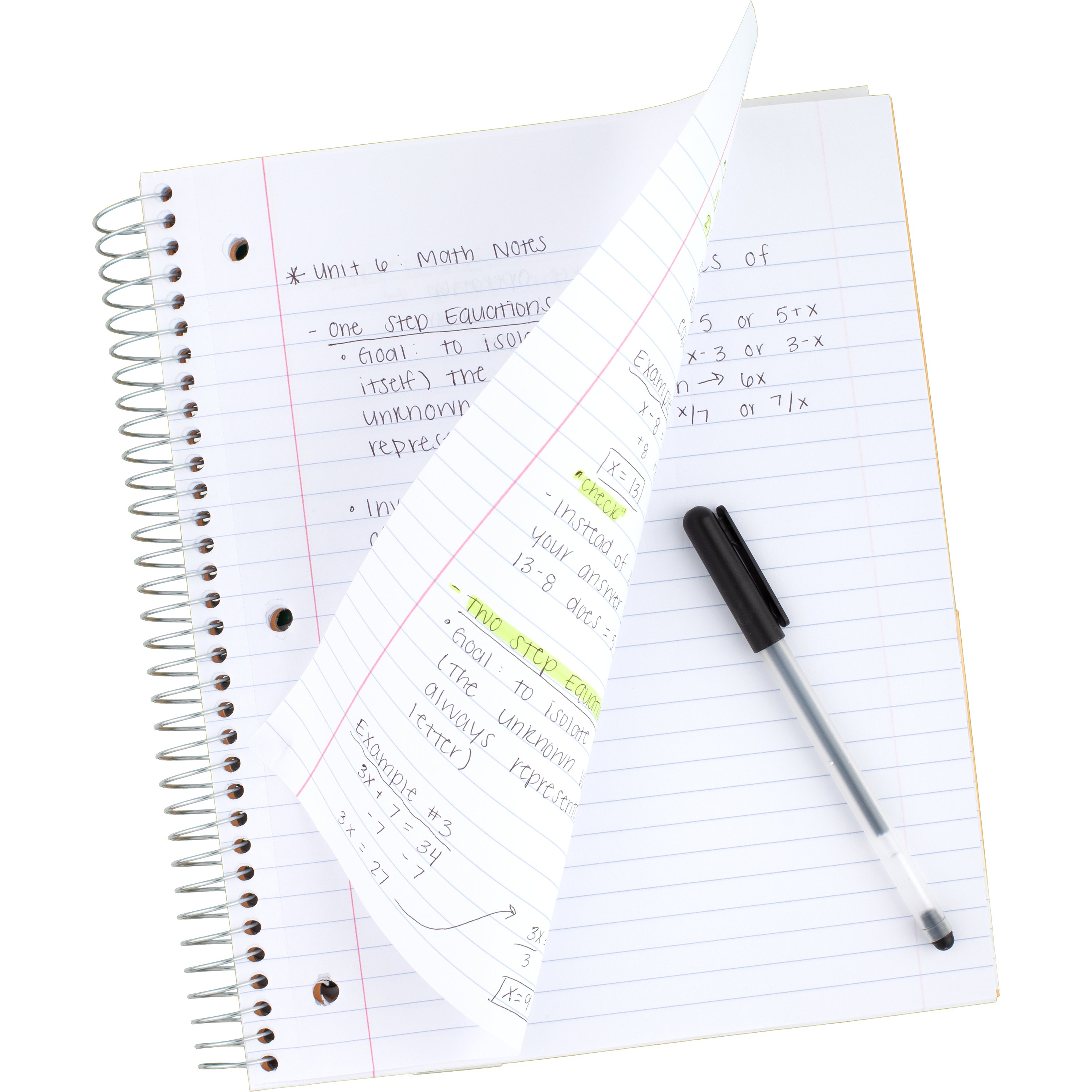 Five Star Wirebound Notebook, 5 subject, Wide Ruled, 10 1/2" x 8", Yellow (930012ZX0-WMT-MOD - image 5 of 8