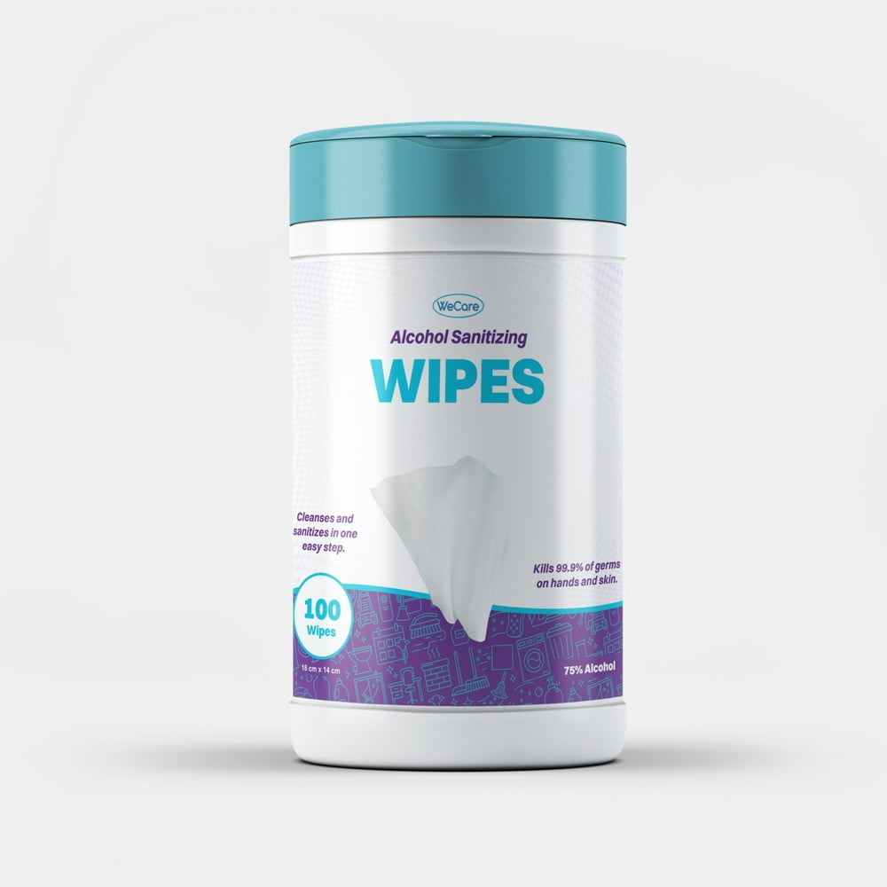 WeCare Hand Sanitizing Wipes 75 Alcohol Formula, 100 Count Hand Wipes