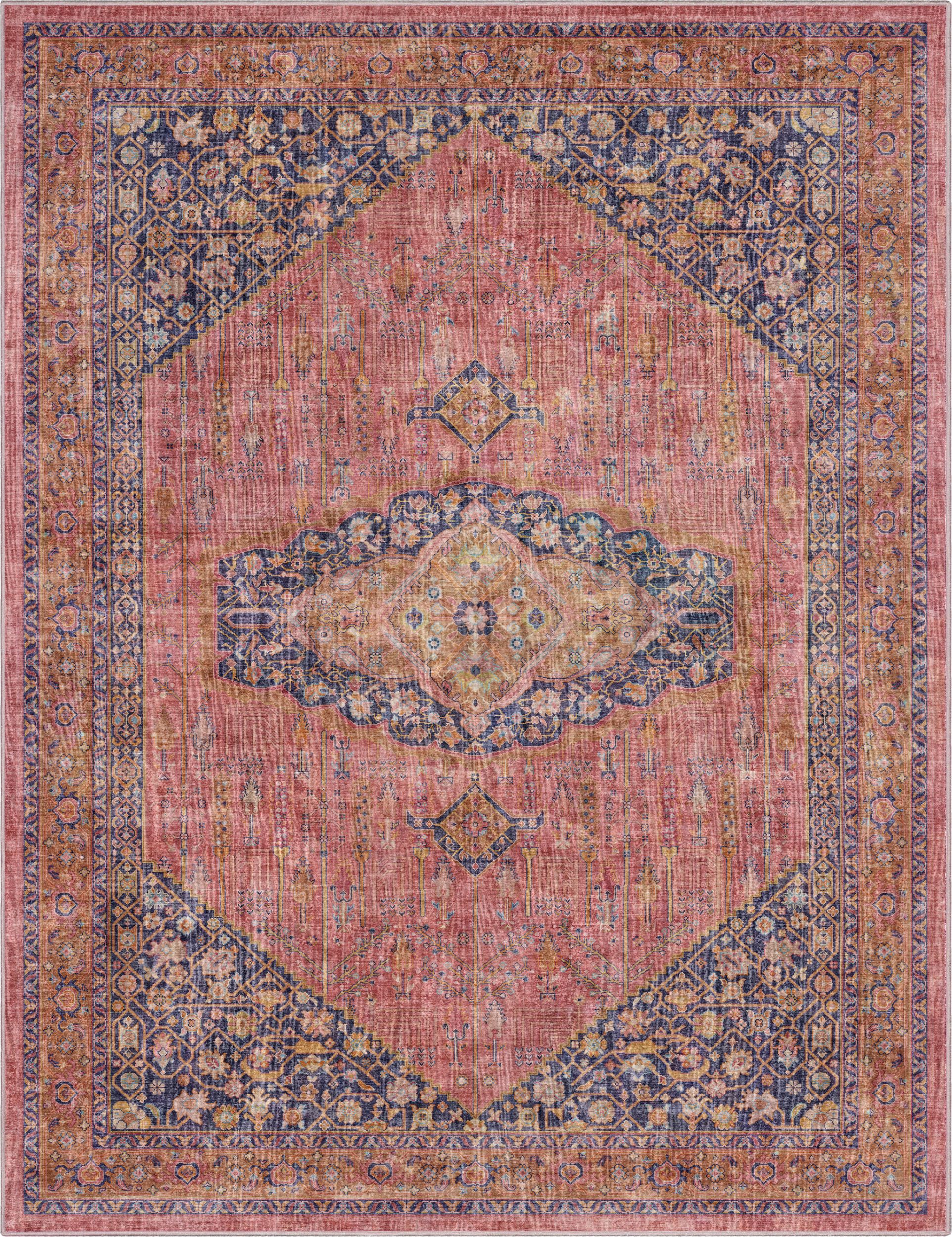 Well Woven Apollo San Marino Vintage Oriental Pink Flatweave 7'7" x 9'10" Area Rug