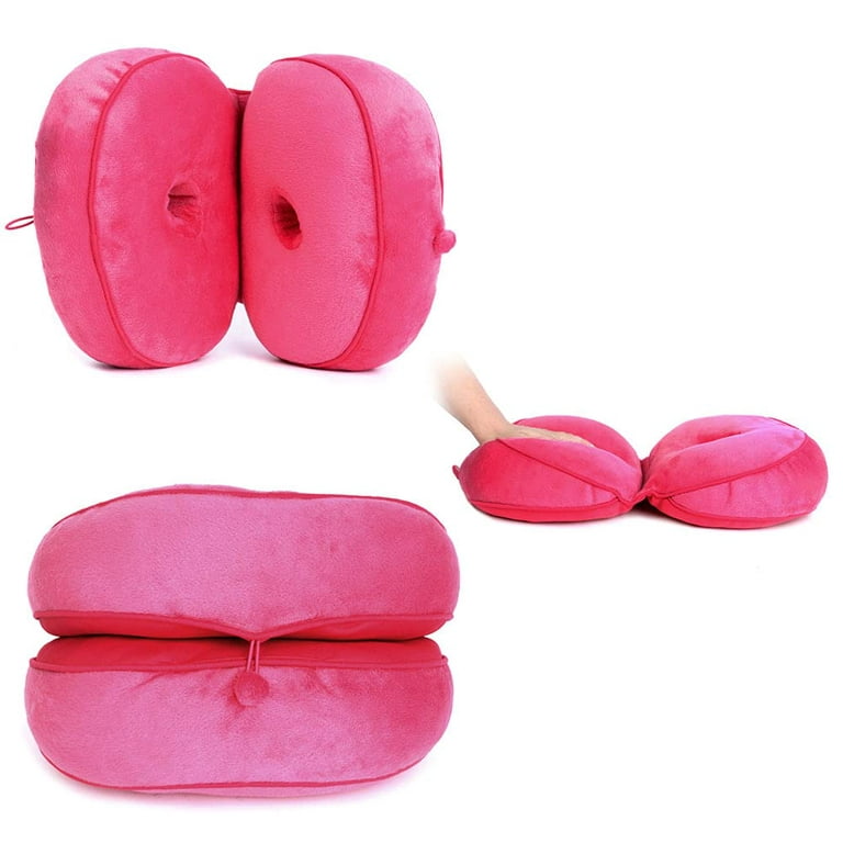 Dual Comfort Cushion Lift Hips Up Seat Cushion, Beautiful Buttocks Latex Cushion Orthopedic (Pink)