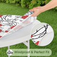 thumbnail image 5 of Round Fitted Tablecloth with Elastic Edges Fits 36"-44" Round Tables Pioneer Colorful Floral Waterproof Table Cover Washable Indoor and Outdoor for Party Kitchen Dinner Banquet Patio Picnic, 5 of 7