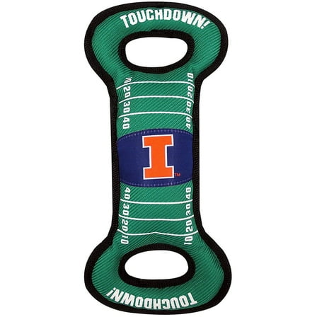Pets First Collegiate Illinois Fighting Illini Football Field Toy for DOGS & CATS. Heavy-Duty, Durable toys with Squeakers