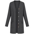 thumbnail image 3 of Admvng Women's Outerwear Button Long Sleeve Coat Casual Jacket, 3 of 6