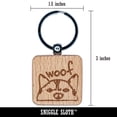 thumbnail image 2 of Husky Face Dog Woof Sketch Square Keychain Charm Tag - Engraved Wood, 2 of 6