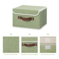 thumbnail image 3 of Foldable Fabric Storage Bin With Handle Lid Large Collapsible Box Basket For Home Organizer, 4 Packs, Green, 3 of 8