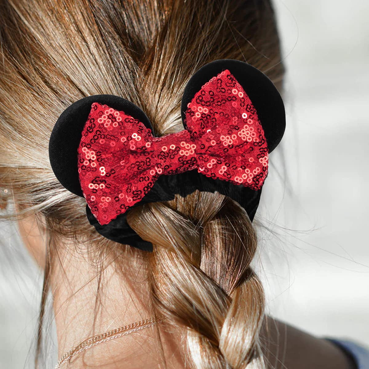 minnie mouse bow hair tie