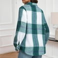 thumbnail image 6 of QQAMB Women's Sherpa Lined Flannel Shirt Jacket Plaid Button Down Jacket Coat for Women with Pocket Multicolor M, 6 of 7