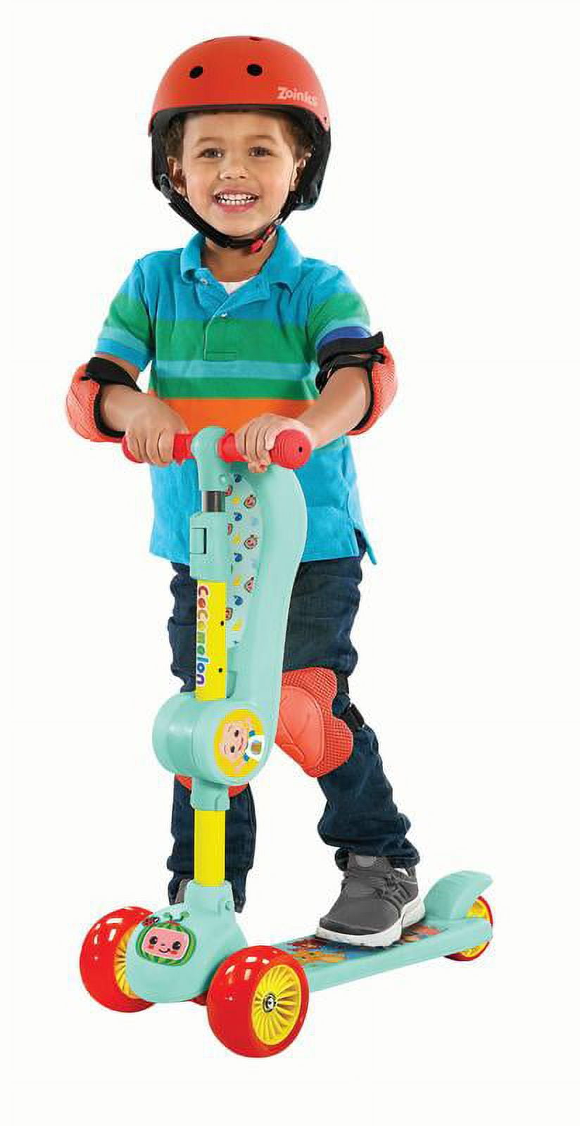 Spark.Create.Imagine Cocomelon 3 Wheel Light-Up Scooter with Folding Seat for Toddlers, Ages 3+