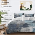 thumbnail image 4 of Navy Blue Grey Duvet Cover Set,Modern Oil Painted Abstract Art Aesthetics Soft Duvet Cover California King Bedding Set 4 Pieces,1 Quiltcover and 2 Pillowcases with Zipper,1 Bed Sheet for All Seasons, 4 of 9