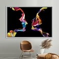thumbnail image 6 of Couple Canvas Art, Couple Gift Art Canvas, Valentines Day Gift Poster, Colorful Abstract Couple Silhouette, Colorful Couple Canvas Art, Canvas Wall Decor - 3P-Gold Framed, 6 of 9