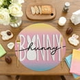 thumbnail image 4 of Uuiauoio Round Easter Placemats Set of 1, Easter Egg Bunny Rabbit Place Mats Flower Seasonal Spring Table Decor for Home Party Kitchen Dining Tableware Decorations, 4 of 6