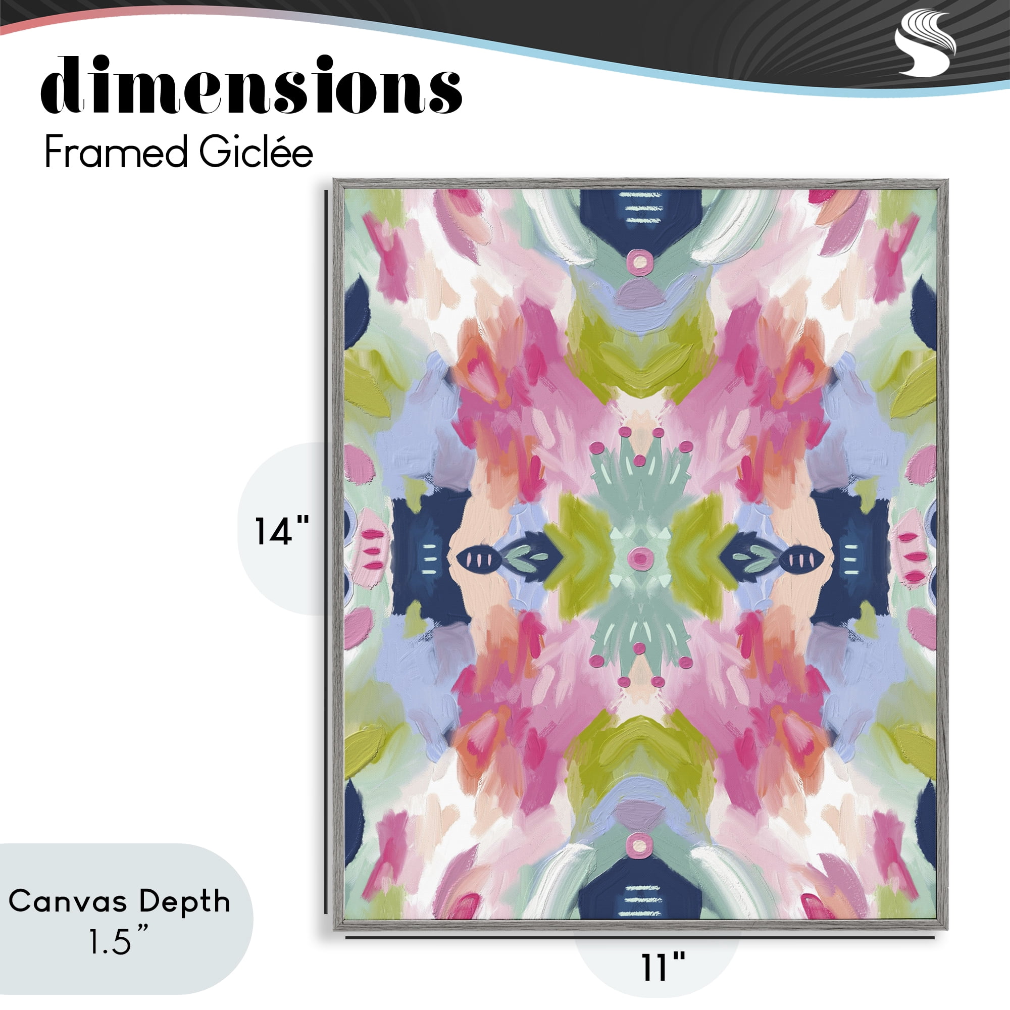 Stupell Industries Kaleidoscopic Floral Mandala Gray Framed Giclee Art, design by Lisa Nohren