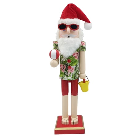 ZPAQI Wood Nutcrackers Beach Theme Santa Holiday Decors Christmas Gift