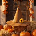 thumbnail image 2 of SAWOBUUN Halloween Scarecrow Hats Sunflower & Plaid Patch Felt Witch Hat for Adult Women Party Accessory, 2 of 5