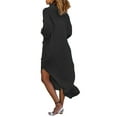 thumbnail image 2 of Womens Bikini Bathing Suit Cover Up Long Dress Button Down Long Sleeve Side Split Beach Cover Ups Shirt Dresses Beachwear, 2 of 6