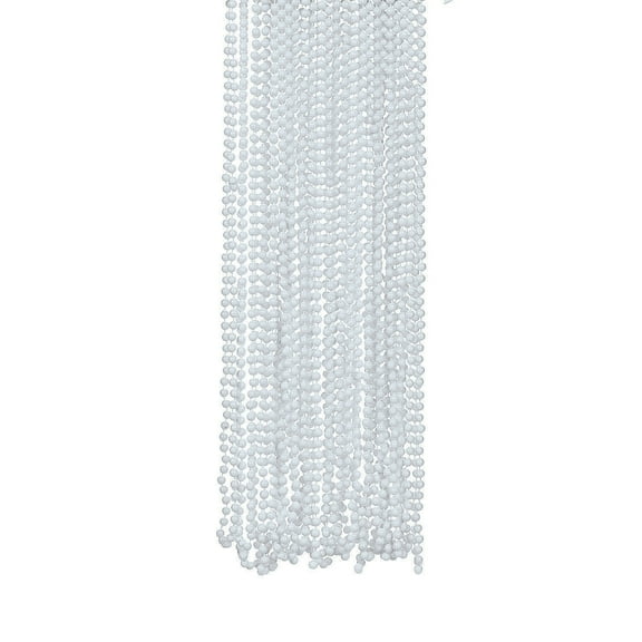 Glossy Finish White Beads Necklace 4Dz - Jewelry - 48 Pieces