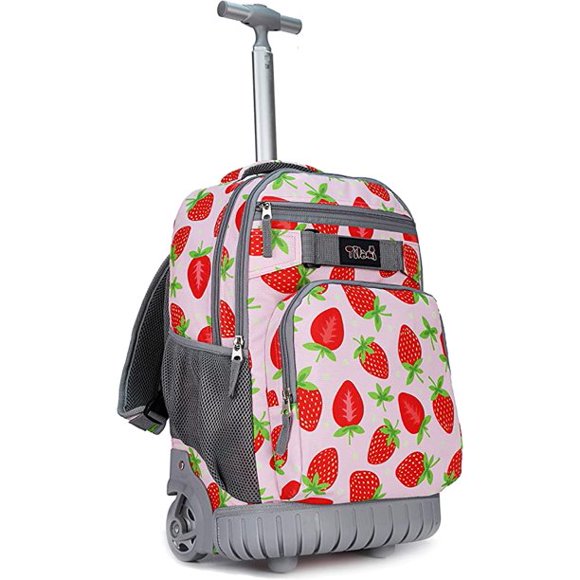 Tilami Rolling Backpack 19 inch Wheeled Cute LAPTOP Boys Girls Travel School Student Trip,Surfing
