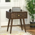 thumbnail image 7 of COSIEST Mid-Century 1-Drawer Nightstand Brown Modern MDF Bedside Table Wood Accent End Table, for Bedroom, Living Room, 7 of 7