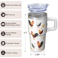 thumbnail image 3 of 20oz Funny Chicken Tumbler with Handle Insulated Travel Mug Special Birthday Christmas Gift for Chicken Fans Women Men Cup Holder Friendly Durable Material Wide Mouth for Ice Office Home Daily Use, 3 of 6