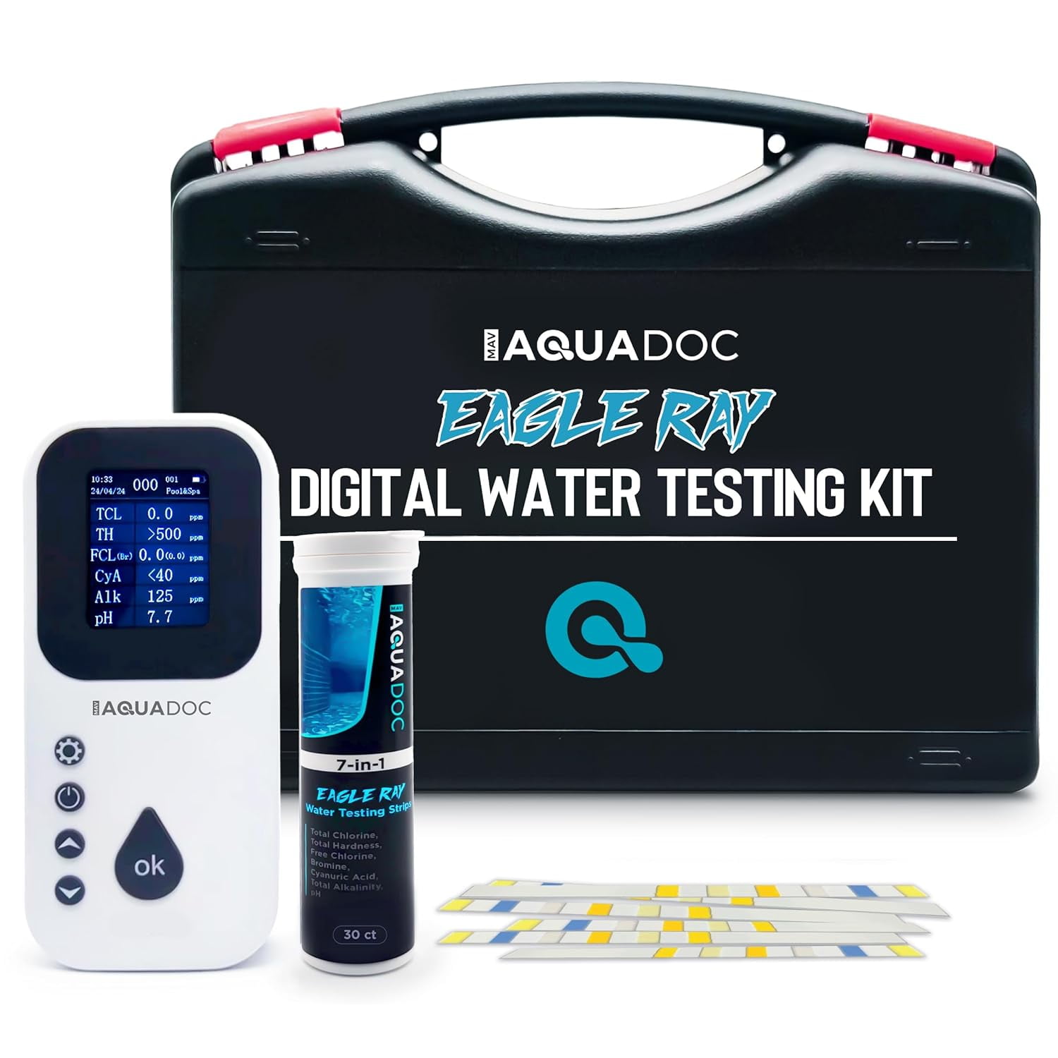 Solaxx SAFEDIP Digital Pool Salt Testing Kit, Chlorine Level  Solaxx SAFEDIP 6-in-1 Saltwater Electronic Water Tester main image 0