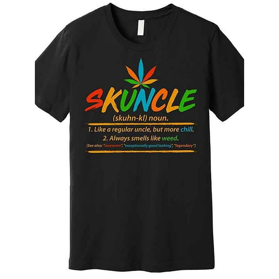 Funny Skuncle Definition Like A Regular Uncle Premium T-Shirt 228886 funny Men’s Short Sleeve Graphic T-shirt Collection black AA
