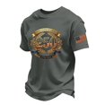 thumbnail image 2 of Hogleaql 250th Anniversary Tops, Men's Patriotic Short Sleeve Crew Neck American Flag Tops Trendy Independence Day Themed Loose Fit Pullover Tops Dark Gray 3XL, 2 of 4