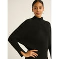 thumbnail image 4 of Scoop Women's Ribbed Mock Neck Sweater, Lightweight, Sizes XS-XXL, 4 of 5