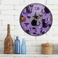 thumbnail image 3 of Yayeee Wall Clock Battery Operated 11.9" Silent Quartz Non-Ticking for Living Room Decor, Halloween Cats, 3 of 8