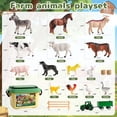 thumbnail image 2 of Mini Tudou Animal Farm Toy Figurines,23pcs Farm Truck Tractor Toy and Fence,Cow Horse Sheep Pig Play Figure Playsets,Educational Learning Toys for Toddlers, 2 of 6