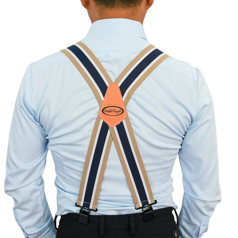 Melo Tough MELOTOUGH Navy Blue Suspender 2 inch Heavy Duty Adjustable Work Suspenders for Men Big and Tall, Adult Unisex, Size: Single Size